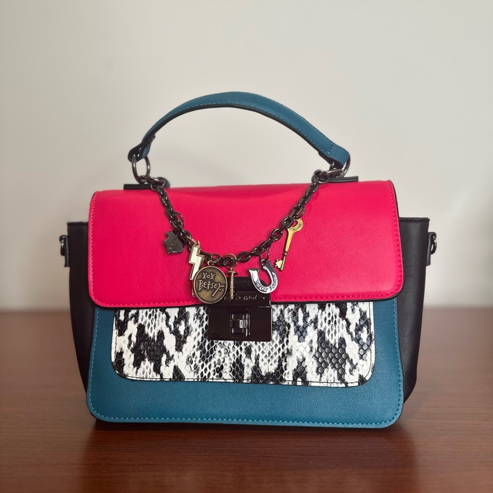 Stylish Pink and Teal Handbag